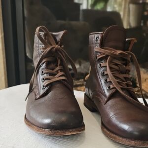 Frye Brown Leather Ankle Boots Size 7.5